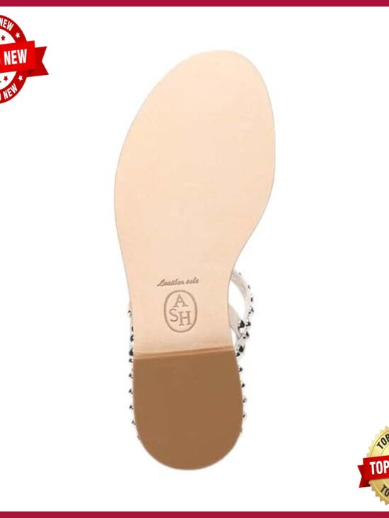Amazon.com | Lucky Brand Gidya Beaded Flat Sandals - Sandals  Leather Studded Flat Sandals with Cushioned Insole